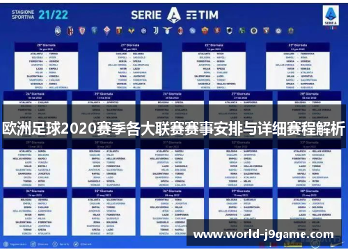 欧洲足球2020赛季各大联赛赛事安排与详细赛程解析